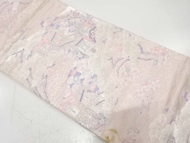 JAPANESE KIMONO / ANTIQUE FUKURO OBI / SILK / WOVEN PINE